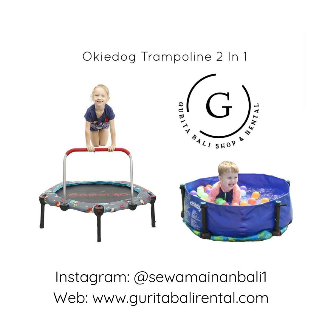 OKIEDOG TRAMPOLINE 2 IN 1 (BIRU)
